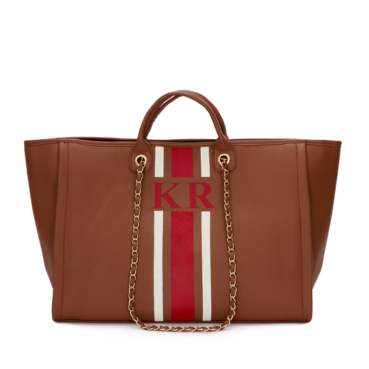 Lily and Bean Athene Tote - Tan & Red