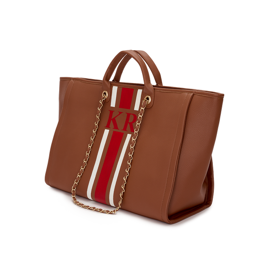 Lily and Bean Athene Tote - Tan & Red