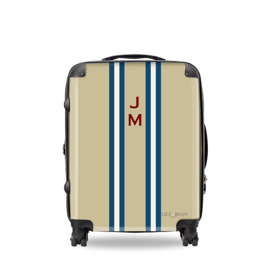 The Junior Maverick Luggage in Biscuit with Sailor Stripe