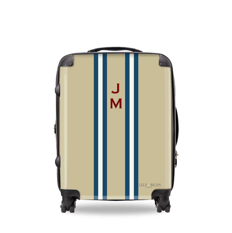 The Junior Maverick Luggage in Biscuit with Sailor Stripe