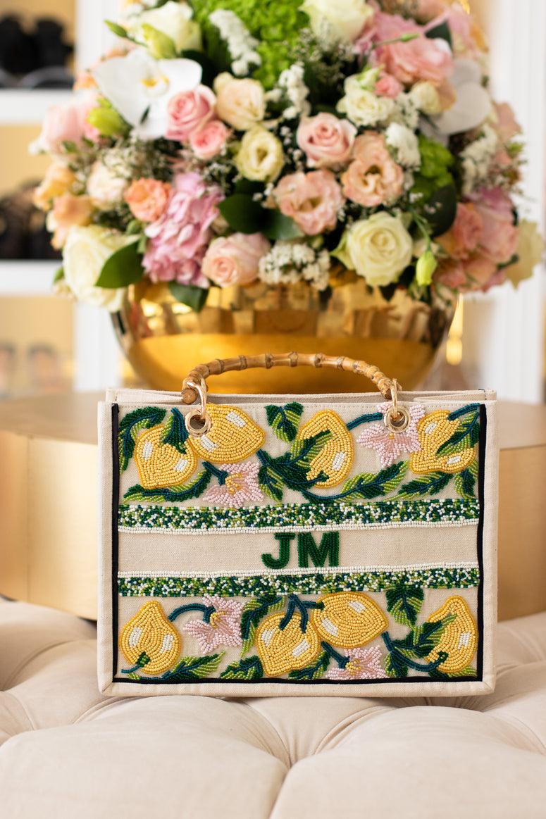 The Juliana Citron Beaded Tote