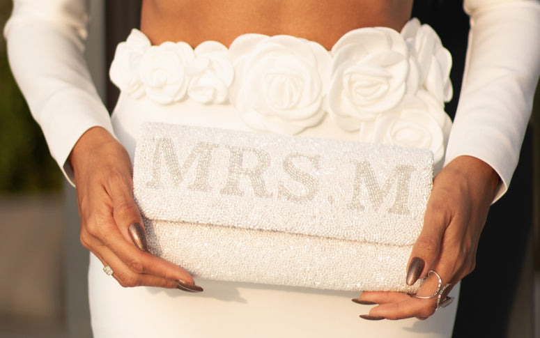 The Bridal Beaded Clutch with Date