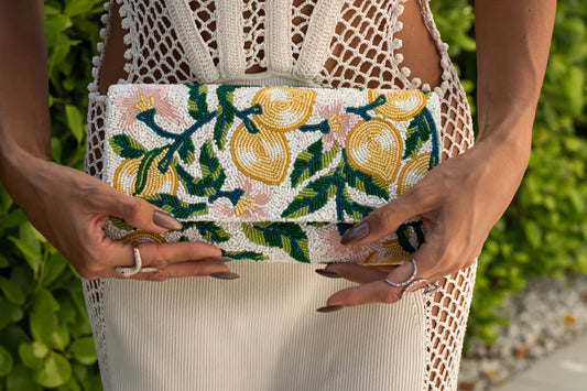 The Citron Beaded Clutch