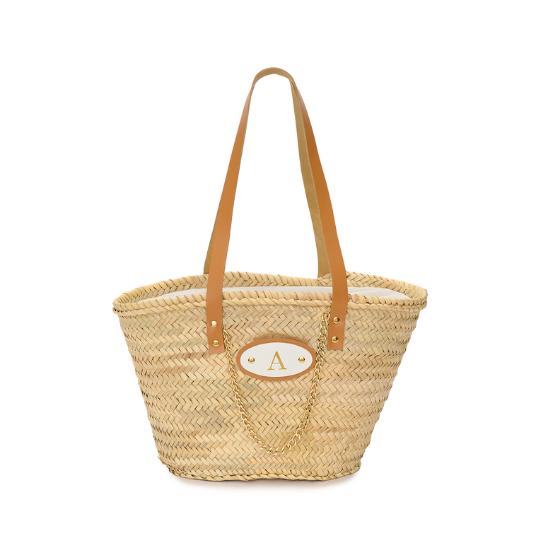 The Marcia Straw Initial Tote