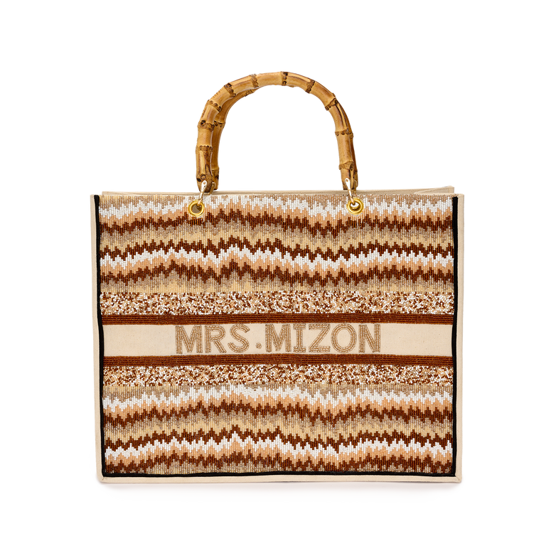 The Juliana Mocha Beaded Tote