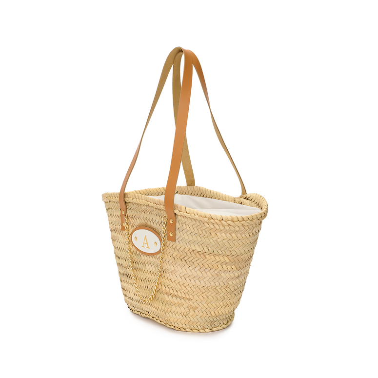 The Marcia Straw Initial Tote