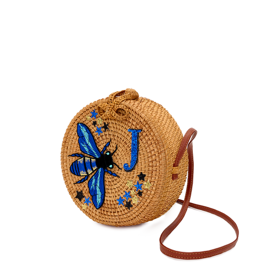 Mabel Rattan Bee Bag