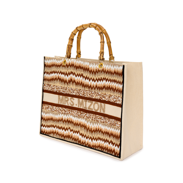 The Juliana Mocha Beaded Tote