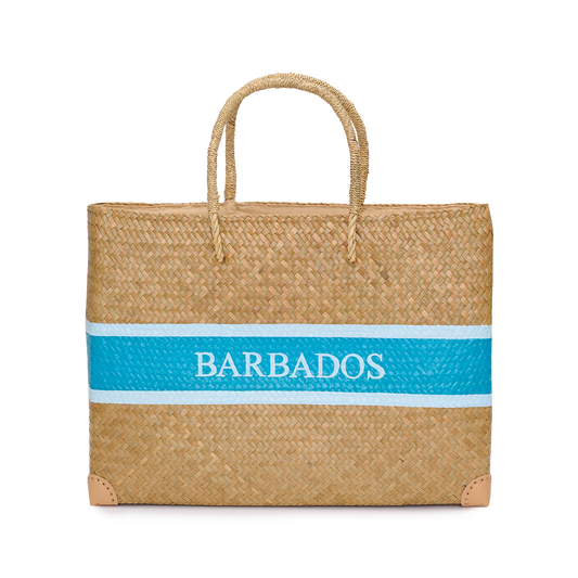 L&B Jumbo Straw Shopper - BARBADOS