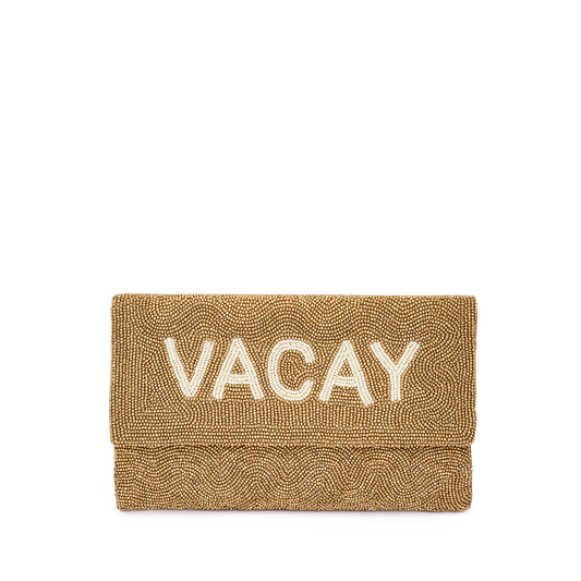 Vacay little beaded clutch