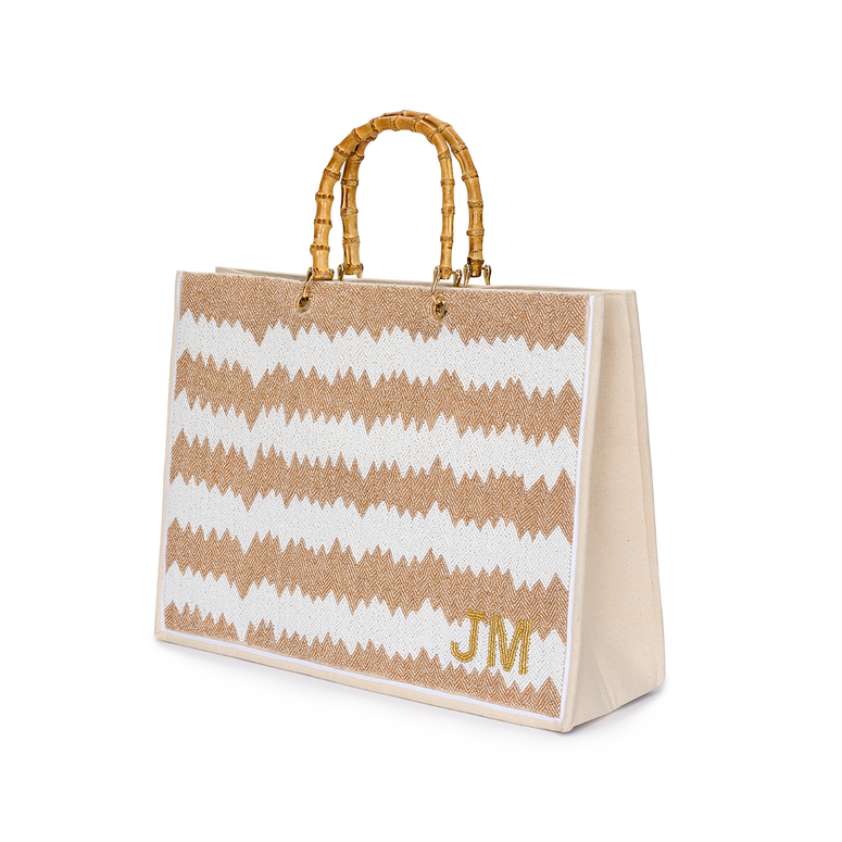 The Juliana Biscuit Ziggy Beaded Tote