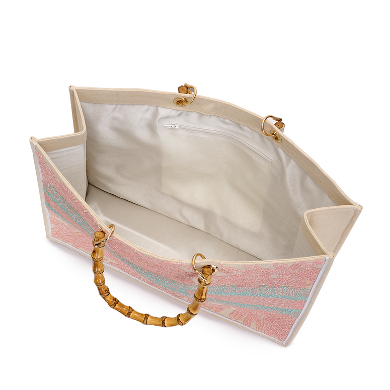 The Juliana Pastel Pink and Green Beaded Tote