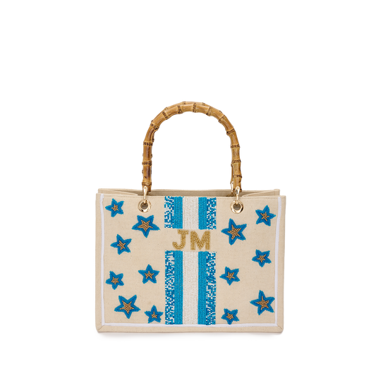 The Juliana Starry Blue Mini Teenie Beaded Tote