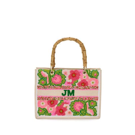 The Juliana Flower Garden Mini Teenie Beaded Tote