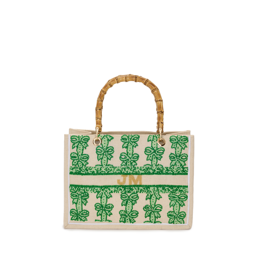 The Juliana Green Cupid Bow Mini Teenie Beaded Tote