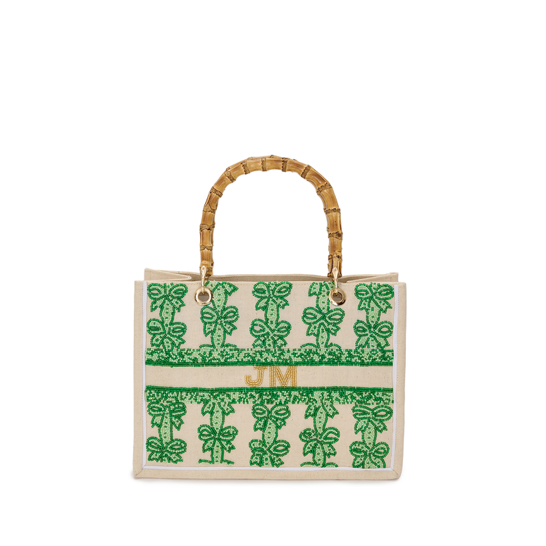 The Juliana Green Cupid Bow Mini Teenie Beaded Tote