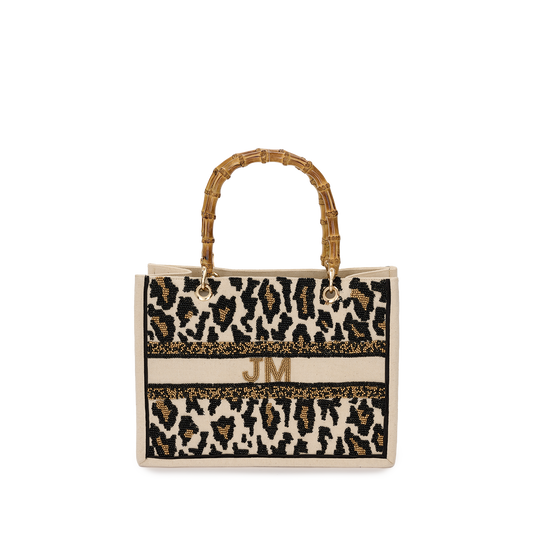 The Juliana Leopard Mini Teenie Beaded Tote