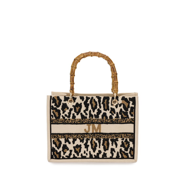 The Juliana Leopard Mini Teenie Beaded Tote