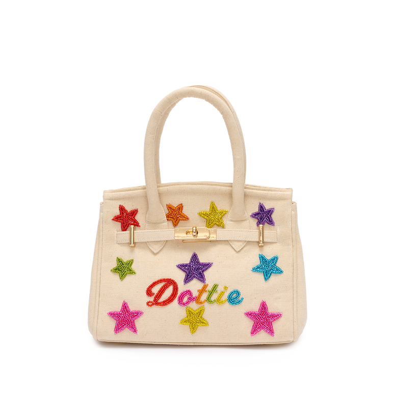 Mabel Canvas Tote with Beaded Name & Stars