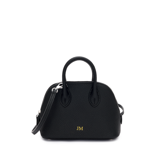 Mini Margot Leather Grained Bag Black