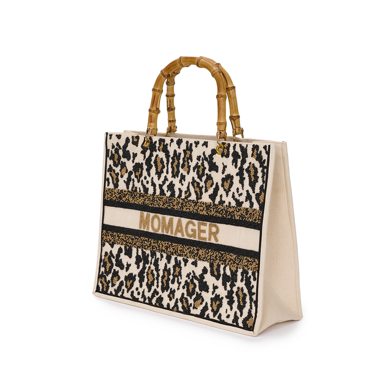 The Juliana Leopard Beaded Tote