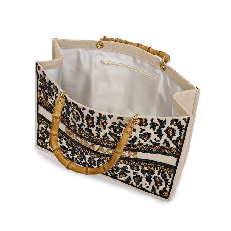 The Juliana Leopard Beaded Tote