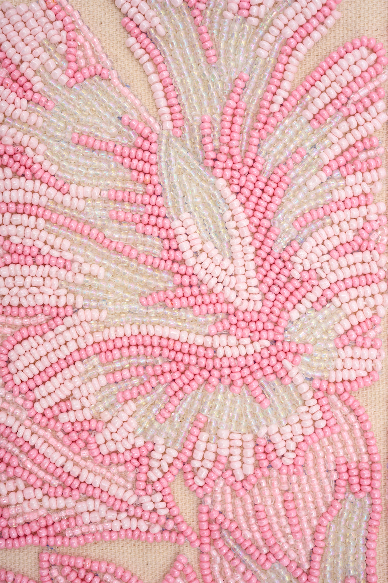 The Juliana Tropical Pink Beaded Tote