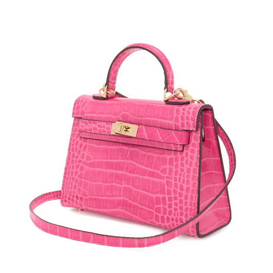 L&B Hettie Bag - Rose Pink Croc Effect