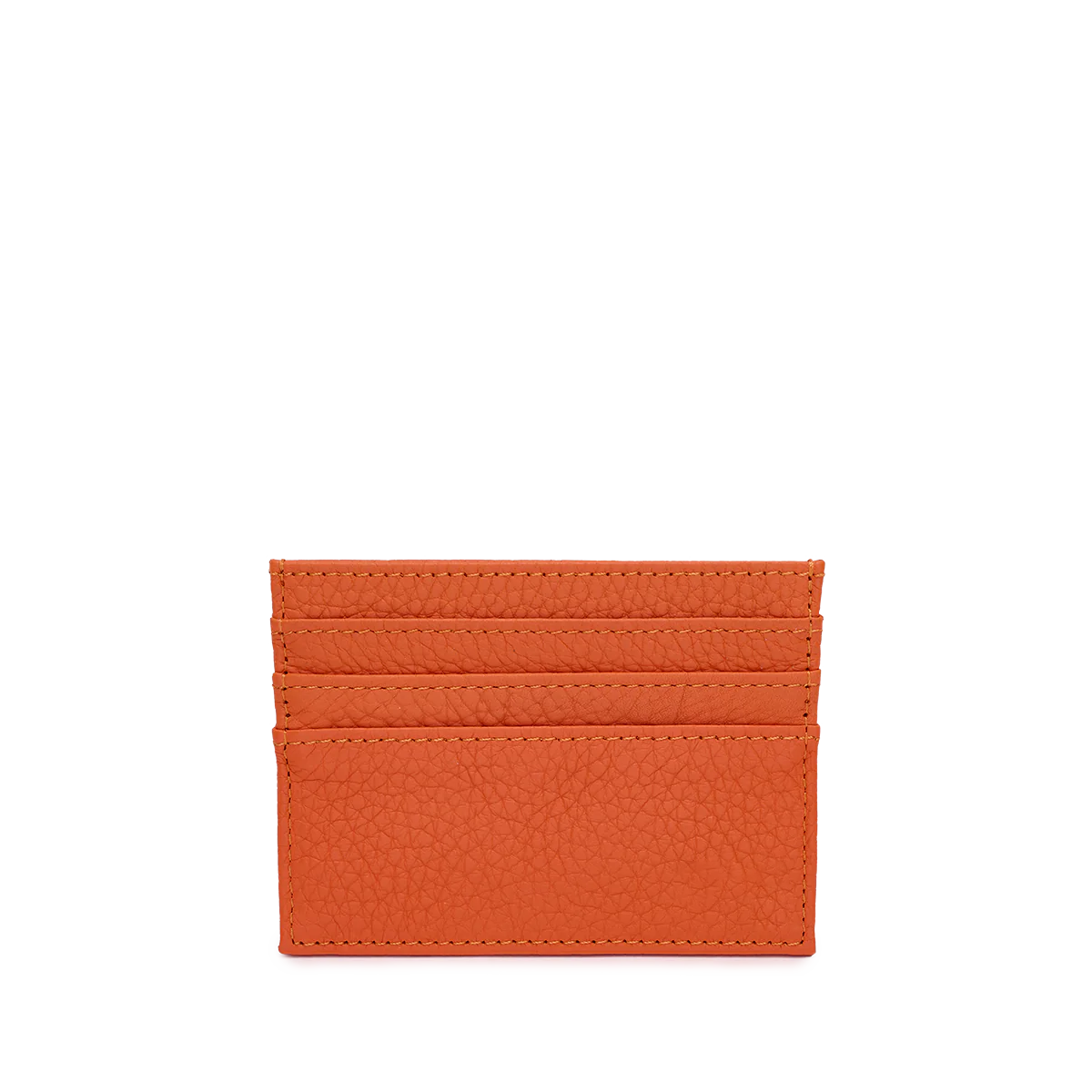 Leather Card Holder - Orange