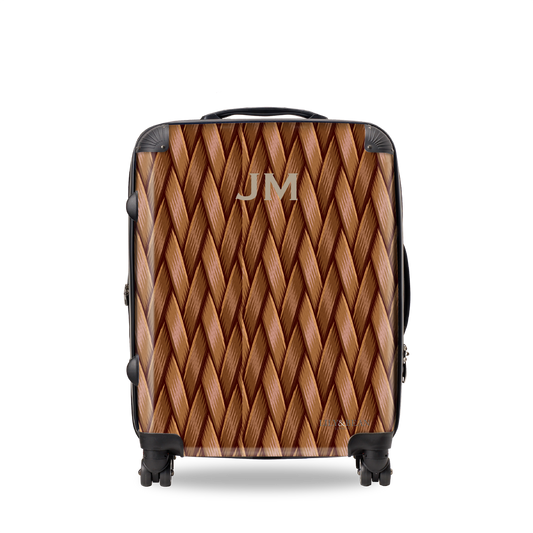 Woven Style Leather Brown Luggage