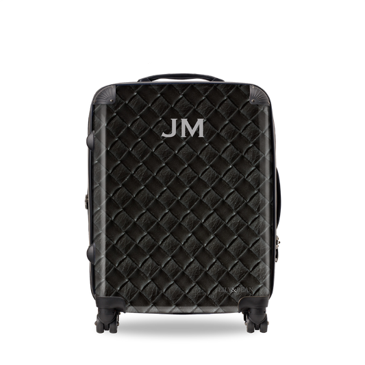 Woven Cross Style Black Luggage