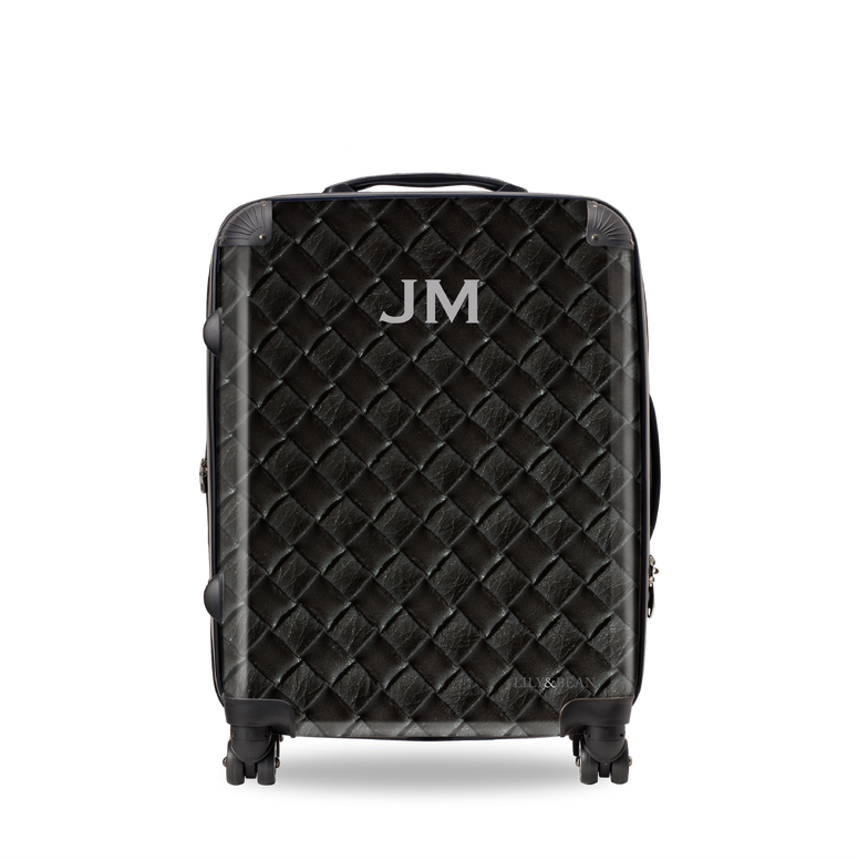 Woven Cross Style Black Luggage