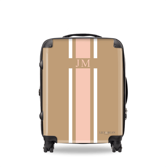 Biscuit & Pink Hardshell Luggage_bags