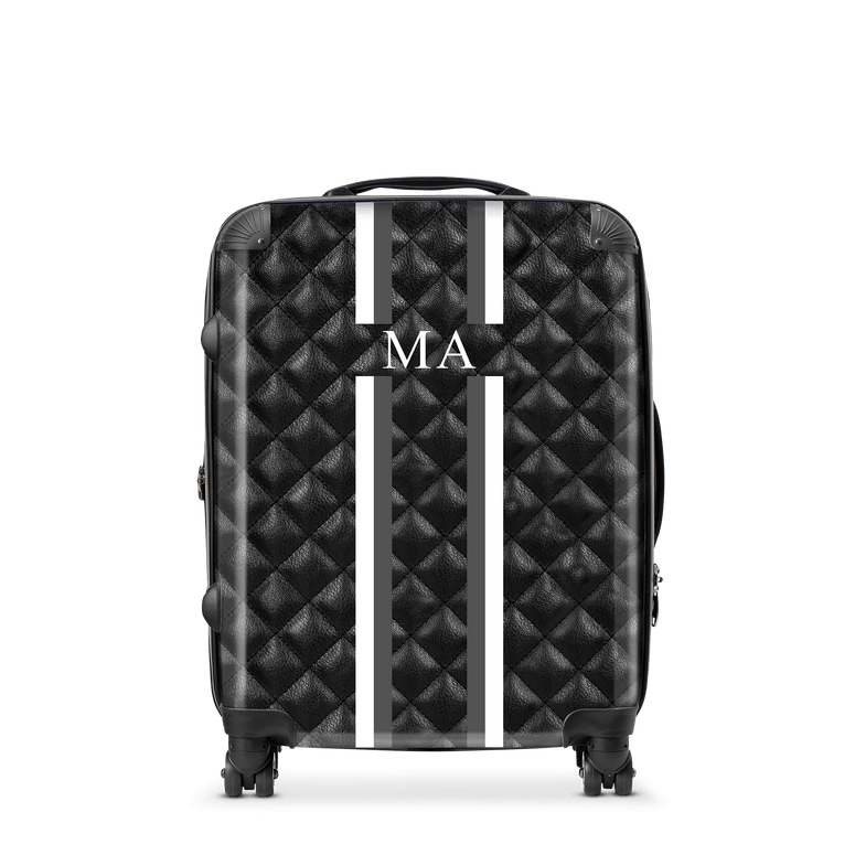 Black Quilted Hardshell Luggage_bags