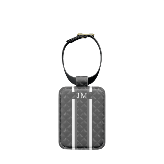 Black Quilted Luggage Tag_bags