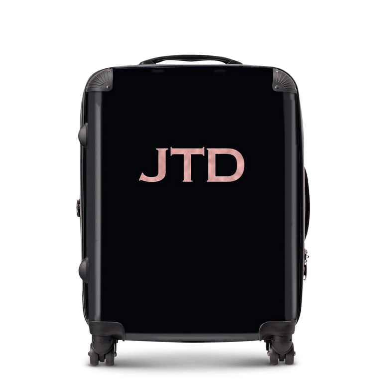 Black & Rose Gold Hardshell Luggage_bags