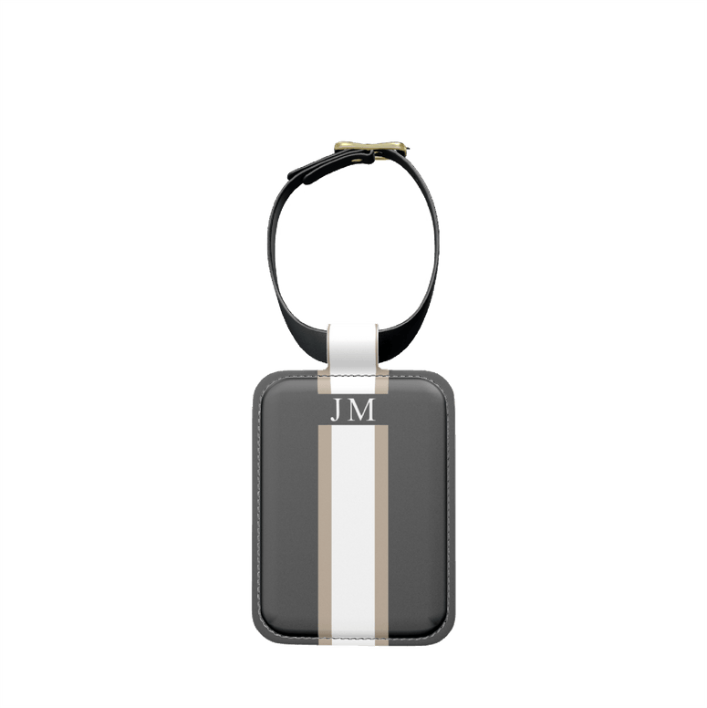 Black & Taupe Luggage Tag_bags