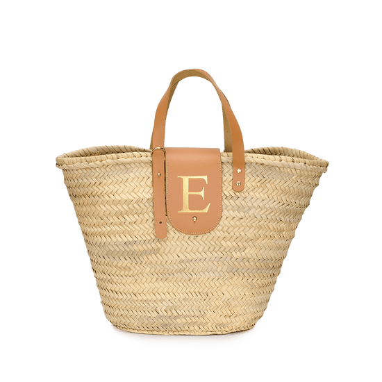 Bold Letter Large Straw Bag_