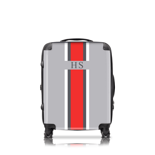 Classic Grey & Orange Hardshell Luggage_bags