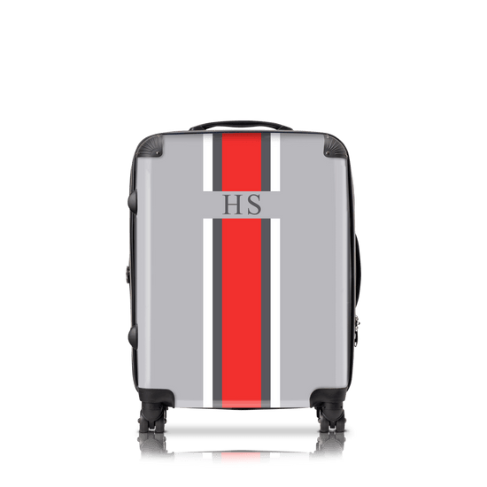 Classic Grey & Orange Hardshell Luggage_bags