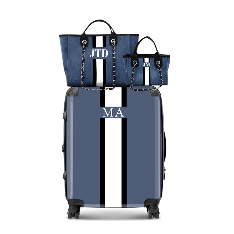 Denim Trio Luggage Set_bags