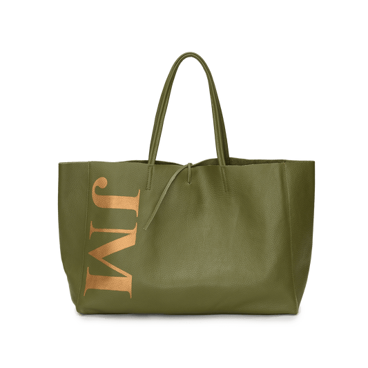 Egerton Shopper - Army Green & Gold_