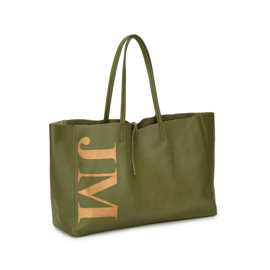 Egerton Shopper - Army Green & Gold_