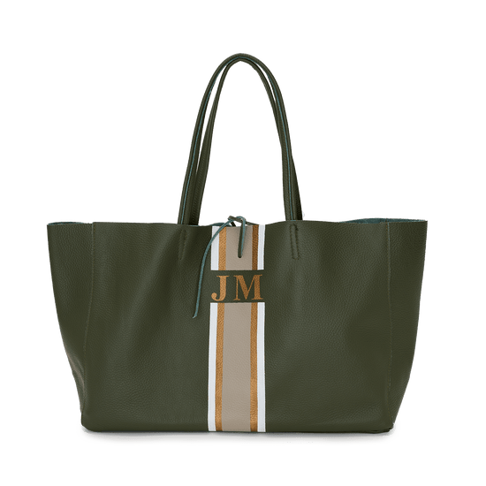 Egerton Shopper - Army Green & Metallic_