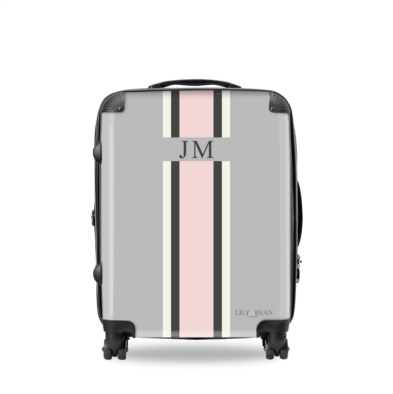 French Grey & Pink Luggage_bags