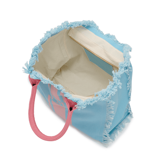 Fringe Tote - Baby Blue & Pink_