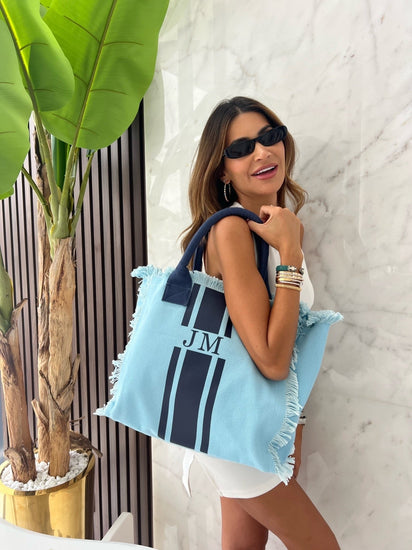 Fringe Tote - Sky Blue_