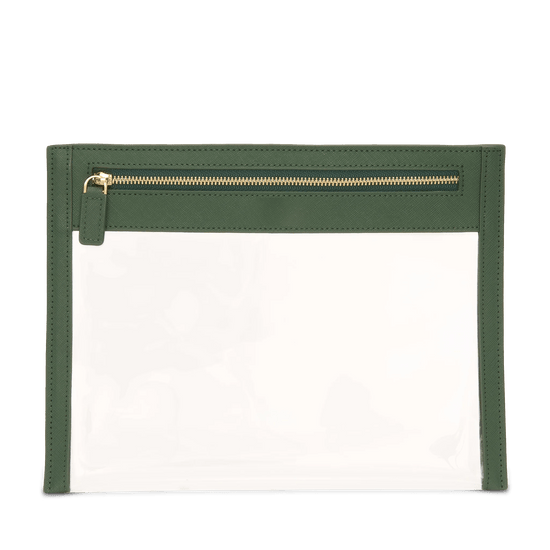 L&B Clear Travel Pouch - Dark Green_bags