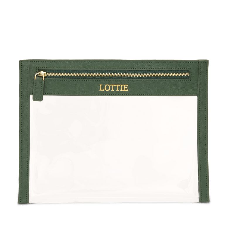 L&B Clear Travel Pouch - Dark Green_bags