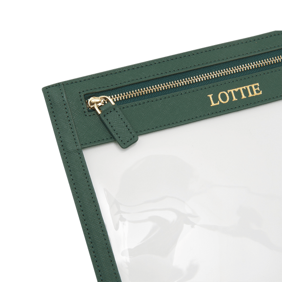 L&B Clear Travel Pouch - Dark Green_bags